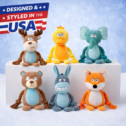 Plush toys – developed with the 5-fold activity system.