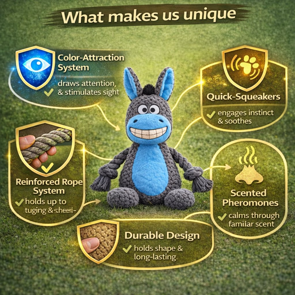 Plush toys – developed with the 5-fold activity system.