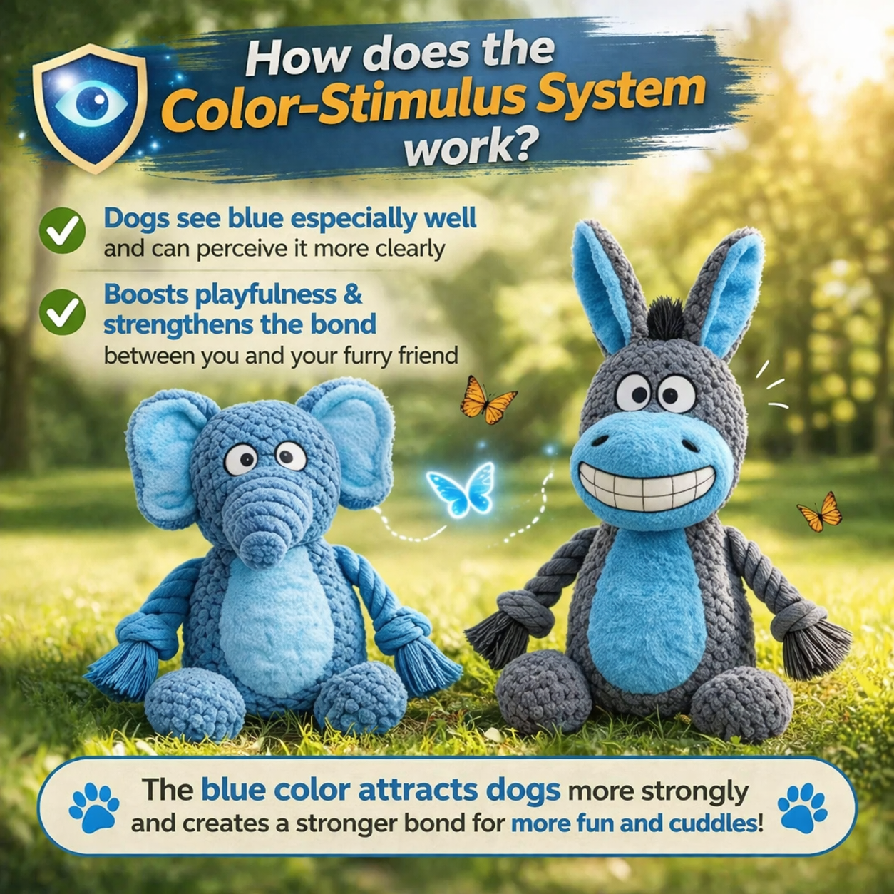 Plush toys – developed with the 5-fold activity system.