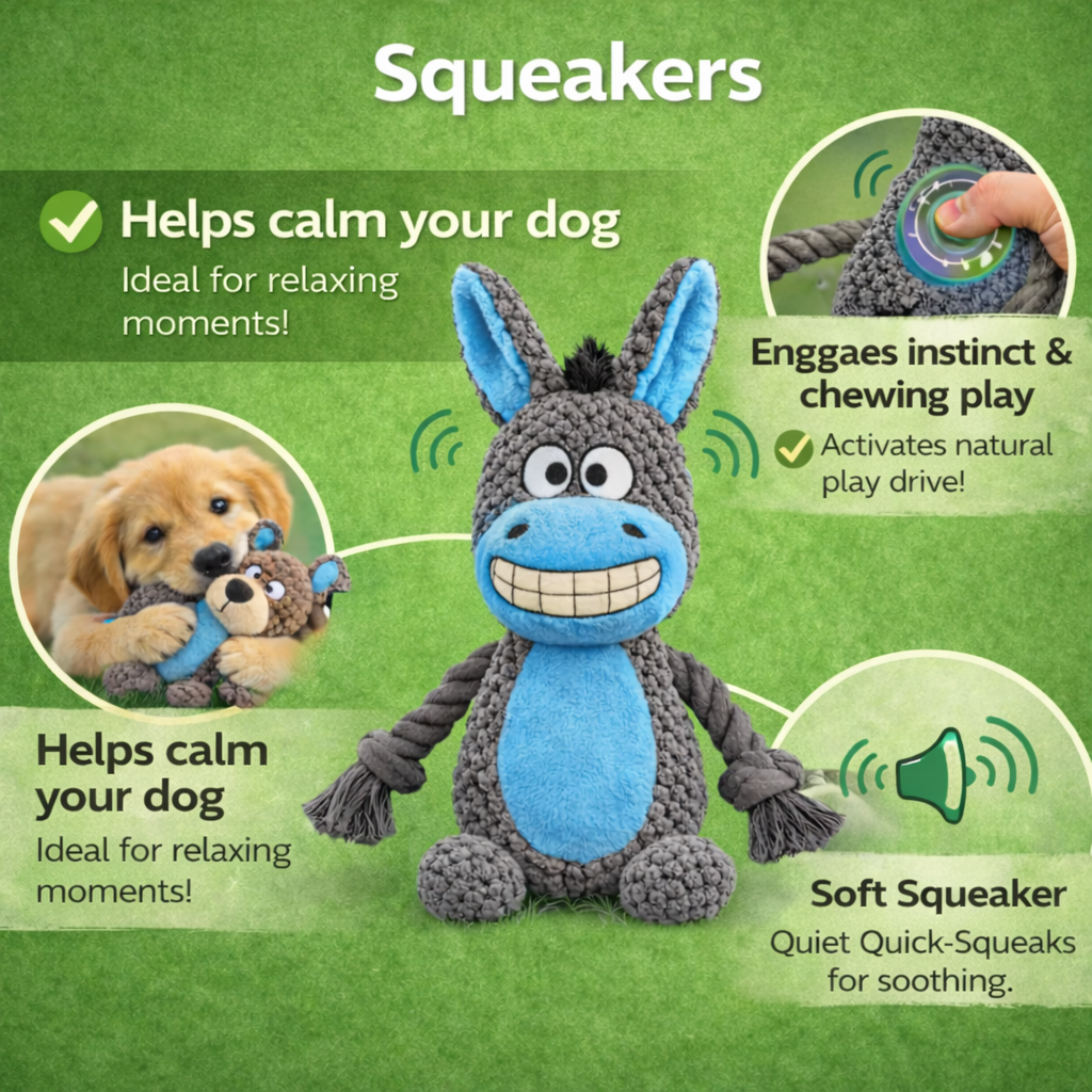 Plush toys – developed with the 5-fold activity system.